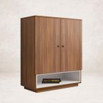 shoe cabinet with open space at bottom