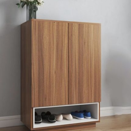 Foyer double door shoe cabinet with bottom storage