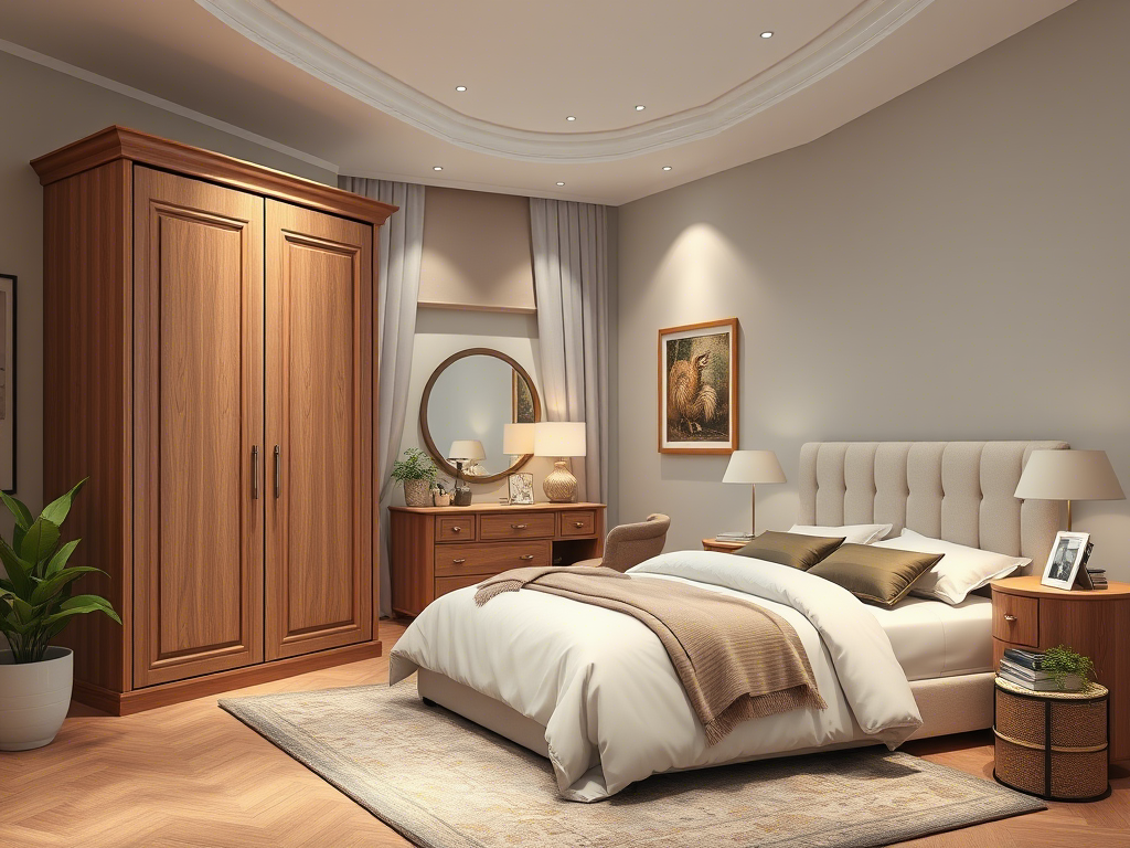 modern bedroom with wardrobe
