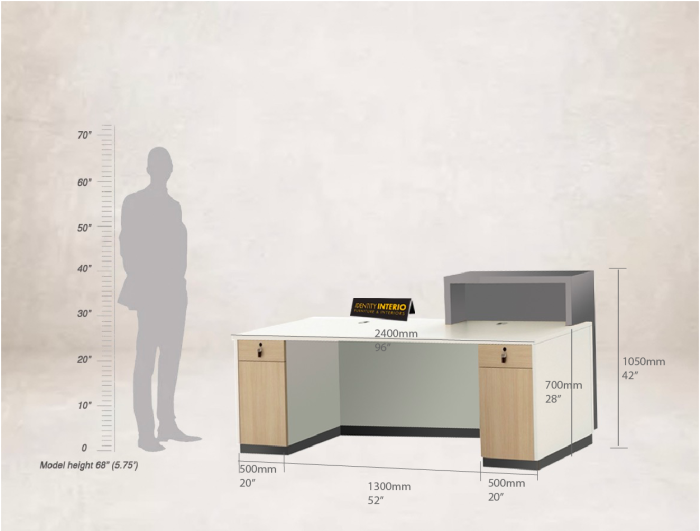 measurements of reception desk