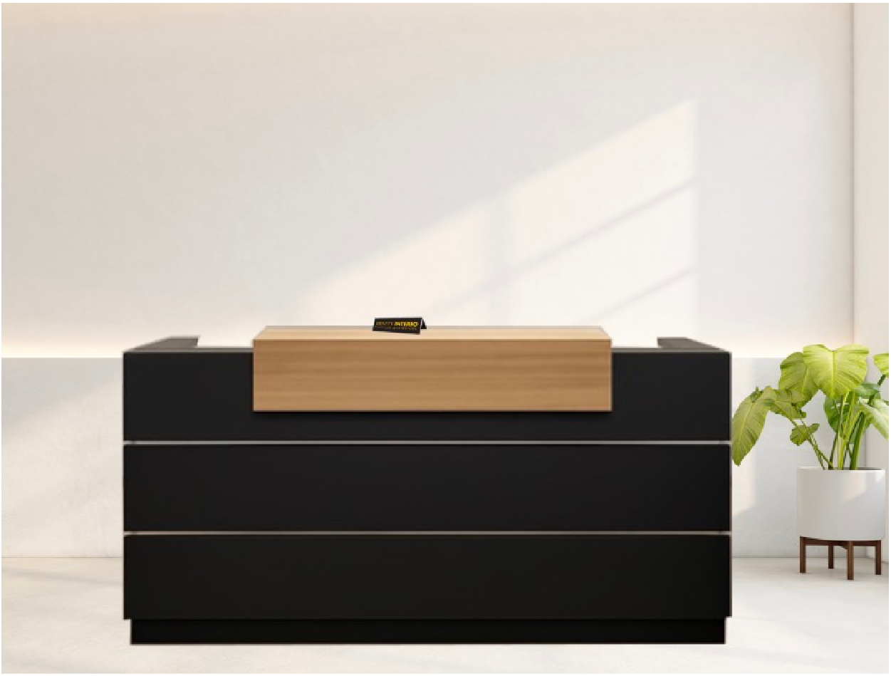 reception desk dark grey and woodgrain at identityinterio reception desk dark grey and woodgrain