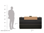 reception desk dark grey and woodgrain