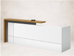 Reception unit white and woodgrain