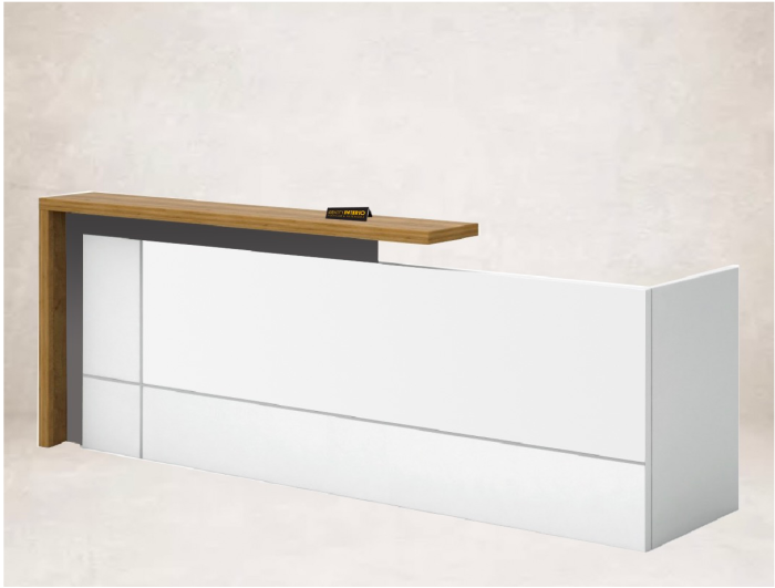 Reception unit white and woodgrain