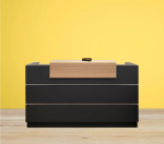 modern reception desk dark grey