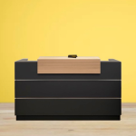 modern reception desk dark grey